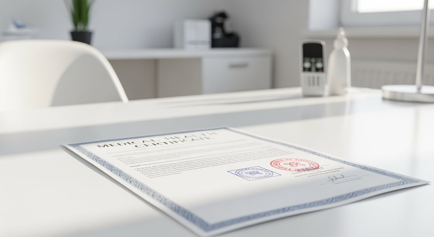 Health certificate and medical requirements